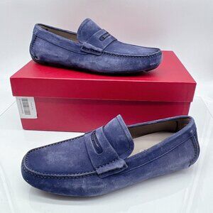 Salvatore Ferragamo Newton Men’s Driver Loafers Casual Dressy Suede Blue US 8.5